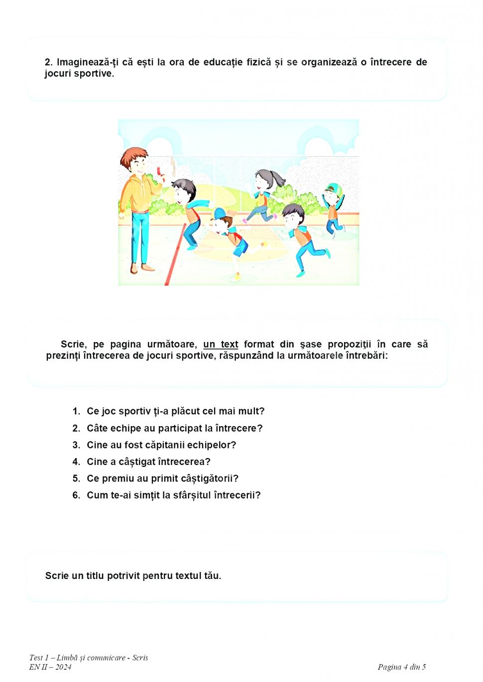 Subiectele la Limba română pentru Evaluare Națională 2024, clasa a II-a, au fost publicate 901963