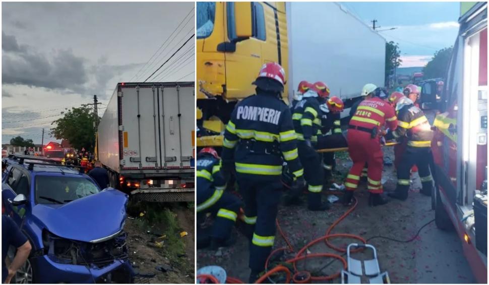 Opt persoane rănite, după ce două camioane şi o maşină s-au ciocnit violent, în localitatea Ciba din Mureş 904949