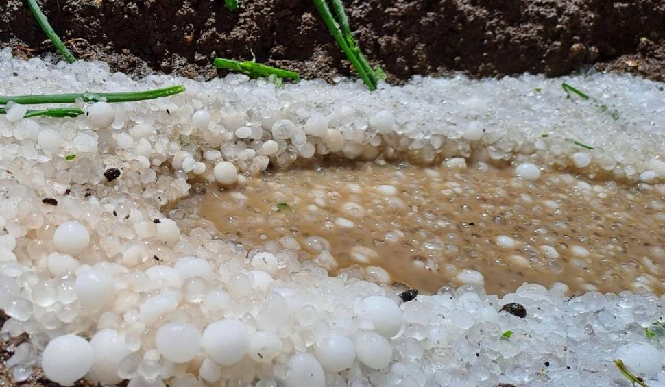 Imagini cu grindina uriașă din Iaşi. Natura s-a dezlănțuit în zona Moldovei: „Era mai mare ca oul de găină” 905789