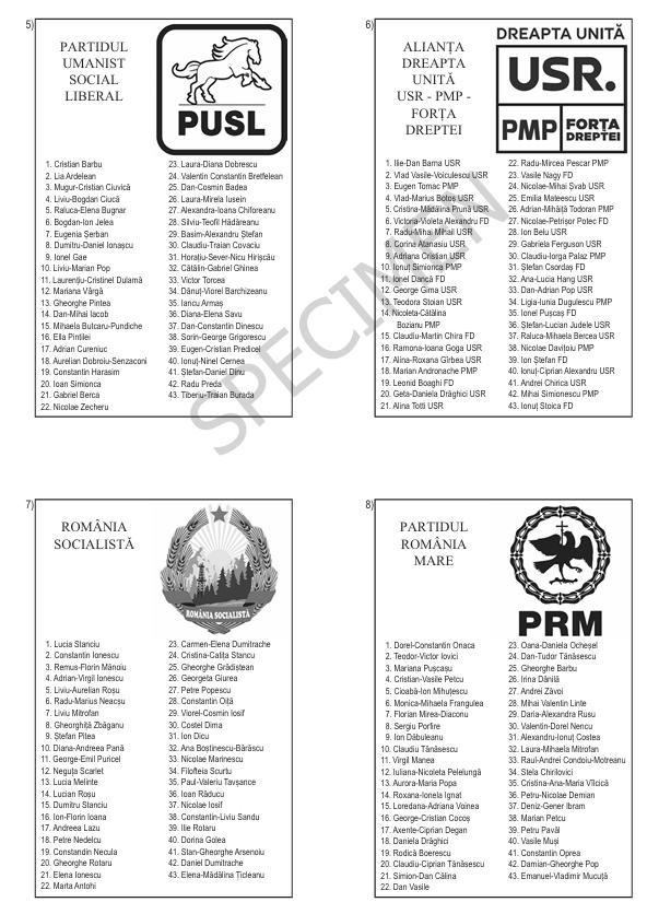 Alegeri europarlamentare 2024. Ordinea partidelor și a candidaților independenți pe buletinul de vot 906342