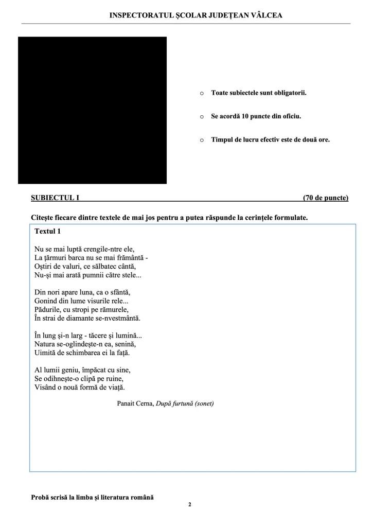 Teste de antrenament la Limba și literatura română pentru Evaluarea Națională 2024 907316