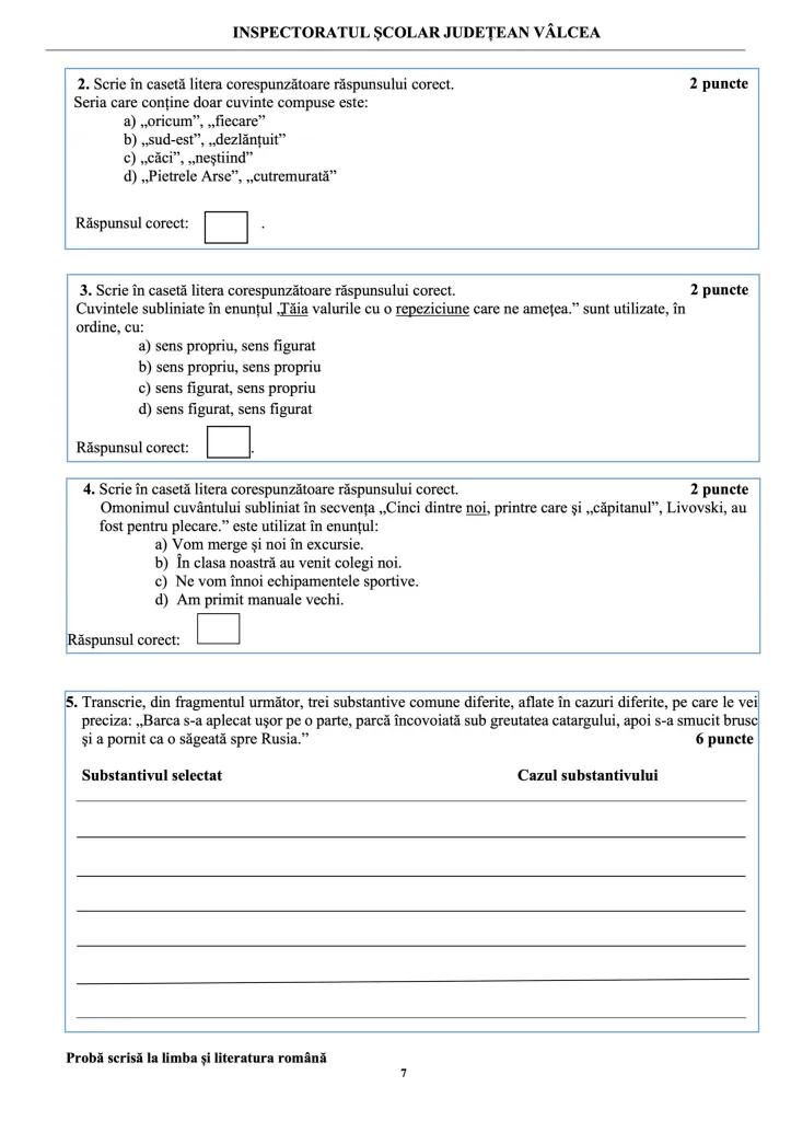 Teste de antrenament la Limba și literatura română pentru Evaluarea Națională 2024 907321