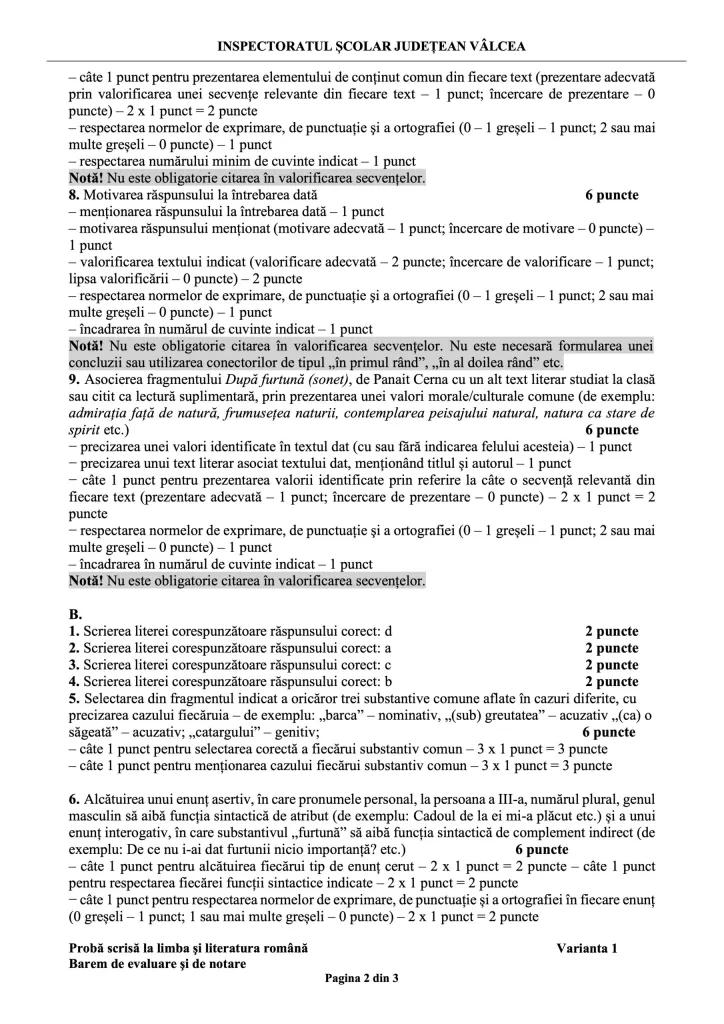 Teste de antrenament la Limba și literatura română pentru Evaluarea Națională 2024 907325