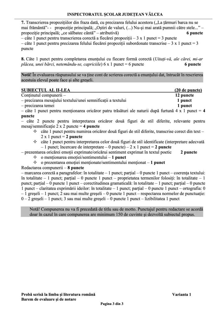 Teste de antrenament la Limba și literatura română pentru Evaluarea Națională 2024 907326