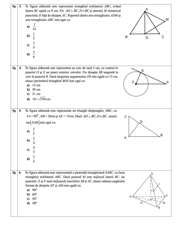 Teste de antrenament la Matematică pentru Evaluarea Națională 2024 907339