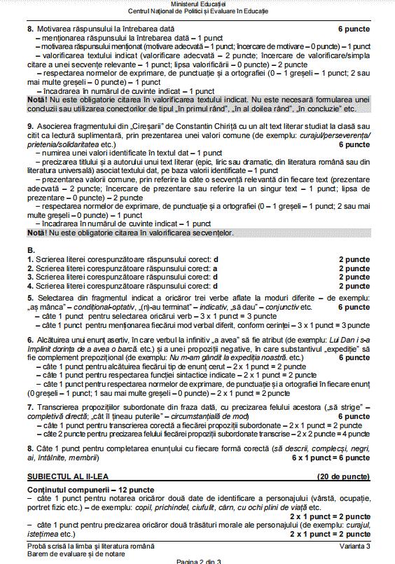 Baremul de corectare pentru proba de Limba Română de la Evaluarea Națională 2024, publicat oficial 909215