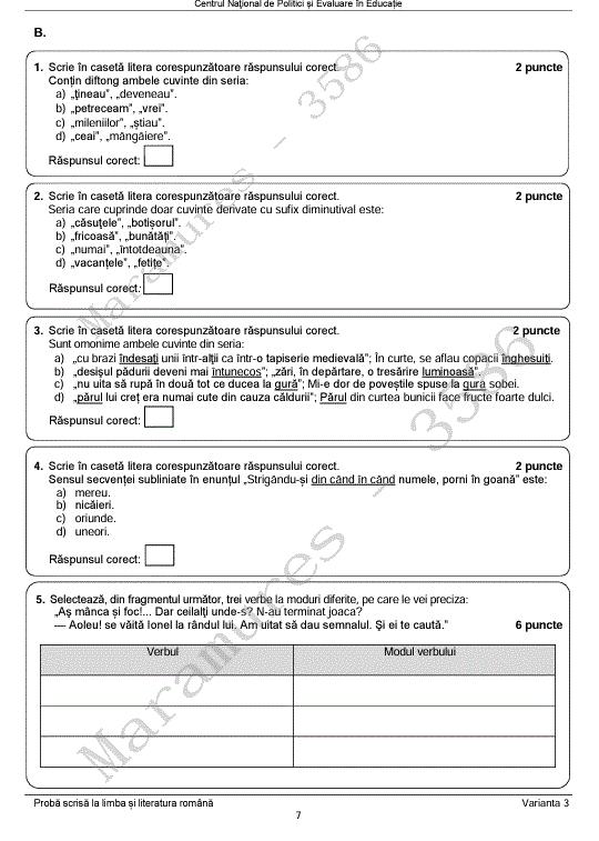 Subiectele de la Limba română de la Evaluarea Națională 2024. Ce au primit elevii la examen 909141