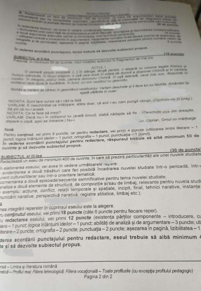 Subiectele la Limba și literatura română, de la Bacalaureat 2024, au ajuns pe internet la puțin timp după accesul în sălile de examen 910305