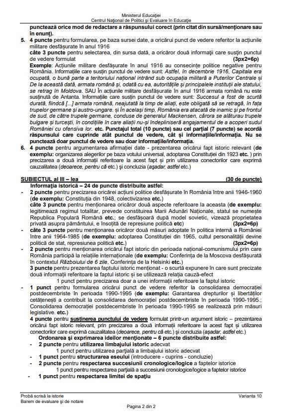 Subiectele şi baremul la Istorie de la Bacalaureat 2024. Ce au primit elevii la examen 910649