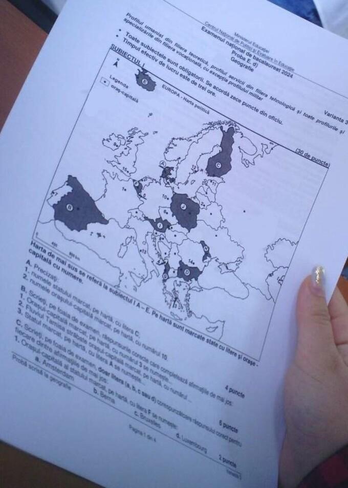 Subiectele la Geografie, de la Bacalaureat 2024, au ajuns pe internet la puțin timp după accesul în sălile de examen 911013