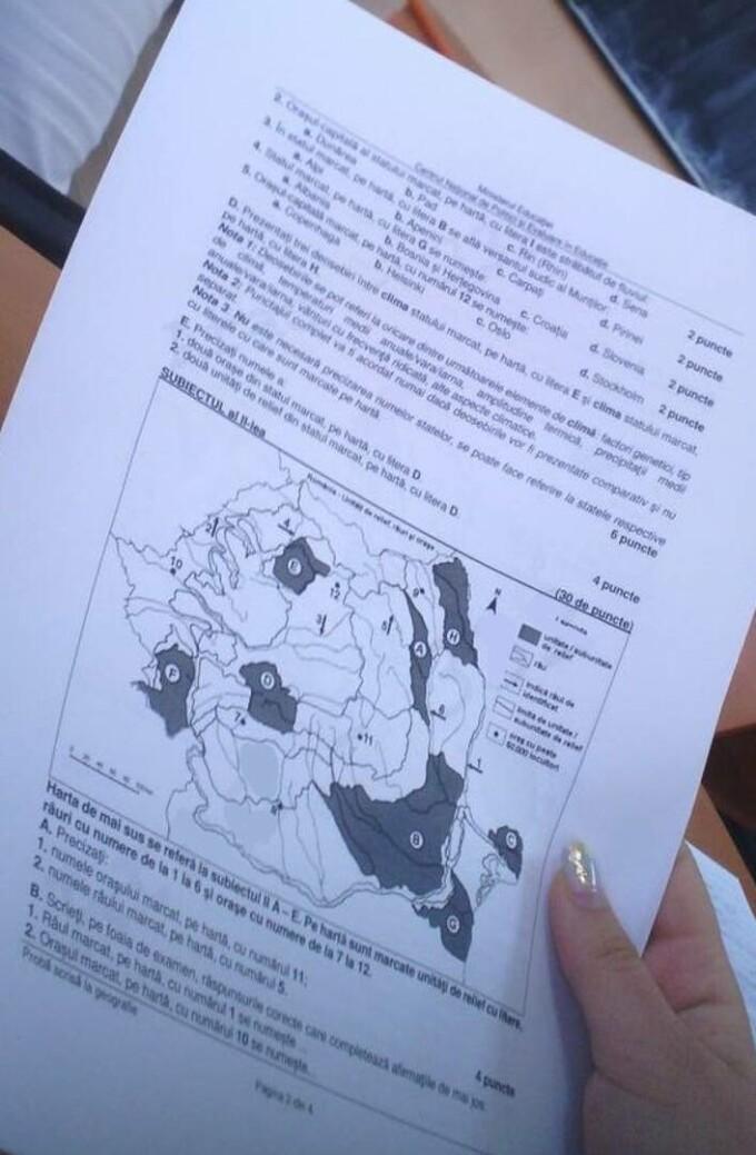 Subiectele la Geografie, de la Bacalaureat 2024, au ajuns pe internet la puțin timp după accesul în sălile de examen 911016