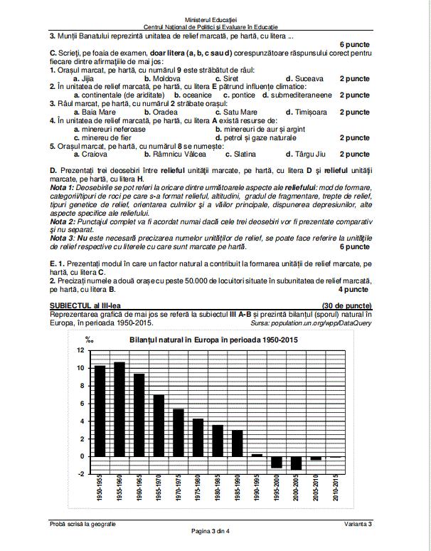 Subiectele la Geografie de la Bacalaureat 2024. Ce au primit elevii la examen 911229