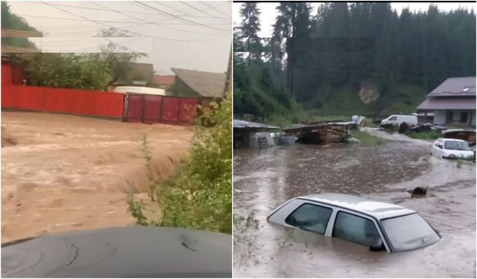 Prăpăd în ţară din cauza furtunilor: Oameni salvaţi din calea viiturilor, maşini luate de apă 911822