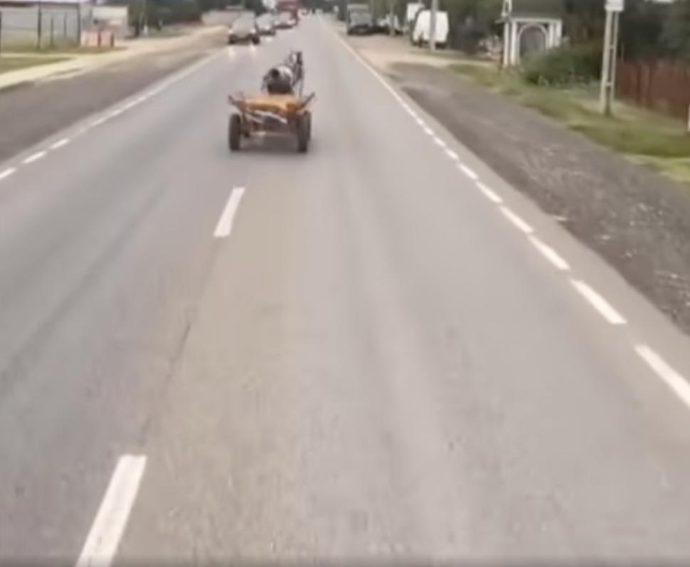 Un bărbat a pus viața mai multor șoferi în pericol: Circula haotic cu căruța, pe un drum național din Târgoviște 914251