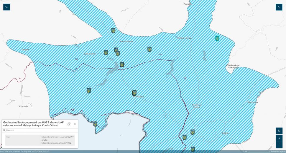 HĂRȚI. Ucrainenii au avansat 35 km în interiorul Rusiei. O coloană rusească cu întăriri militare a fost distrusă. Rușii fug din Kursk 916661