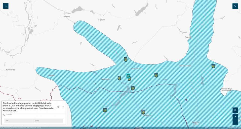HĂRȚI. Ucrainenii au avansat 35 km în interiorul Rusiei. O coloană rusească cu întăriri militare a fost distrusă. Rușii fug din Kursk 916662