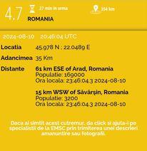 Cutremur cu magnitudinea 4,7 în România, sâmbătă noapte 916941