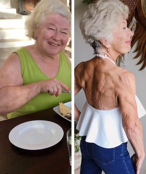 S-a apucat de sală la 70 de ani și a slăbit 36 de kg. Acum, Joan e influenceriță de fitness și face senzație pe internet 924646