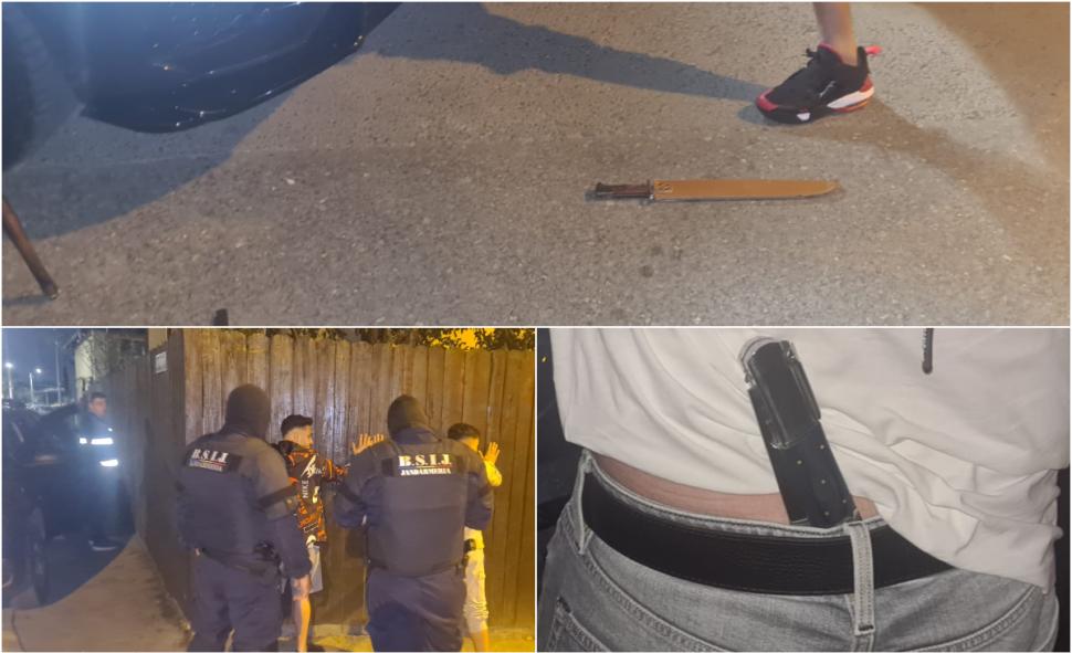 Filtre cu 400 de polițiști după bătaia cu săbii și topoare care a îngrozit Pantelimon. Imagini cu armele găsite. Șase agresori reținuți 924675