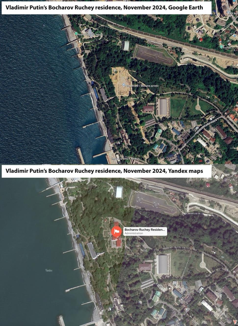 Putin se teme pentru viața lui și și-a demolat un palat din Soci, de la Marea Neagră. Imagini din satelit dezvăluie ce e acum acolo 927503