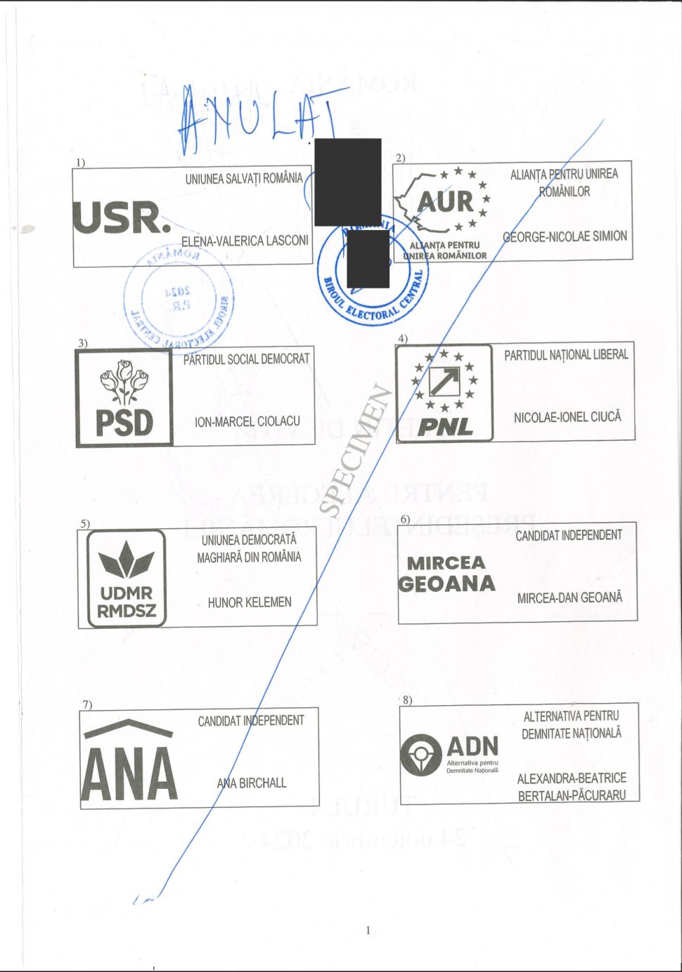 Cum vor arăta buletinele de vot pentru alegerile prezidențiale 2024. Anunțul BEC 928496