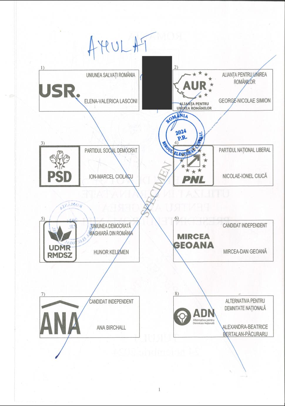 Cum vor arăta buletinele de vot pentru alegerile prezidențiale 2024. Anunțul BEC 928504