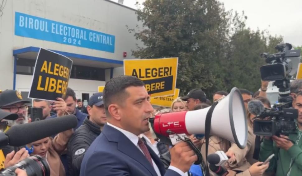 George Simion şi-a dus oamenii în faţa BEC să protesteze faţă de excluderea membrilor din secţiile de vot din diaspora 930839