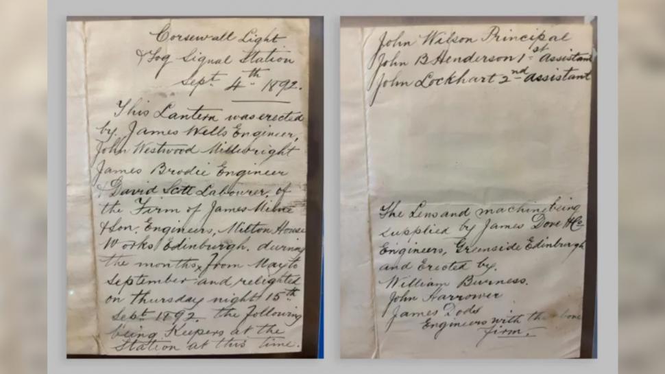 Un mesaj emoţionant ascuns într-o sticlă a fost găsit în peretele unui far după 132 de ani 934576