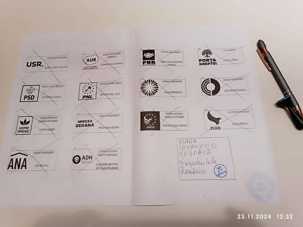 Diana Șoșoacă a făcut live din cabina de vot: A desenat un pătrățel, și-a trecut numele și s-a votat singură 937281