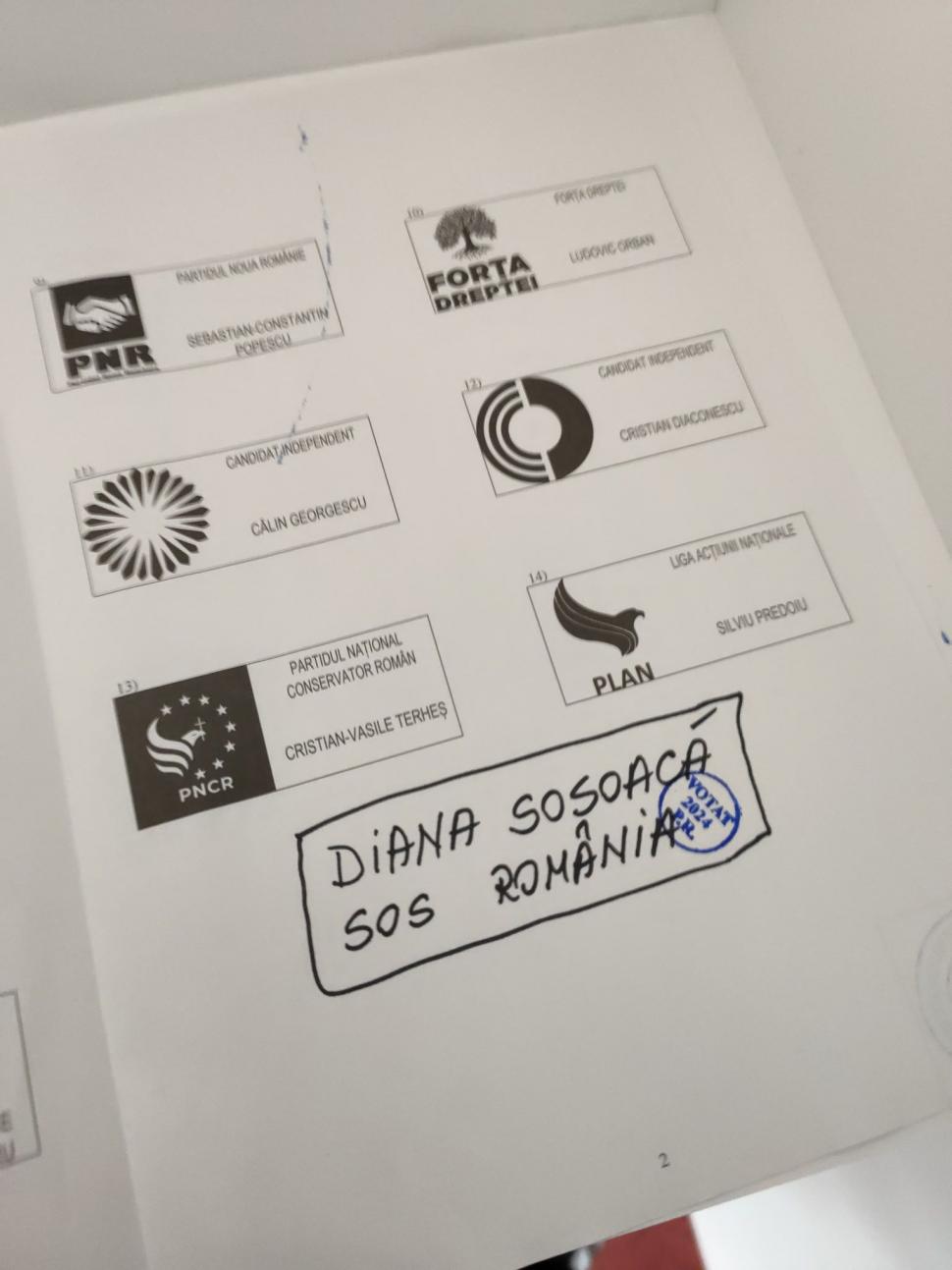 Diana Șoșoacă a făcut live din cabina de vot: A desenat un pătrățel, și-a trecut numele și s-a votat singură 937285