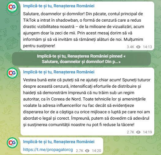 Călin Georgescu se plânge pe Telegram că a scăzut pe TikTok de la milioane la zeci de mii de vizualizări: "Ne-au dat shadowban" 939153