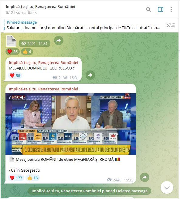 Călin Georgescu se plânge pe Telegram că a scăzut pe TikTok de la milioane la zeci de mii de vizualizări: "Ne-au dat shadowban" 939154