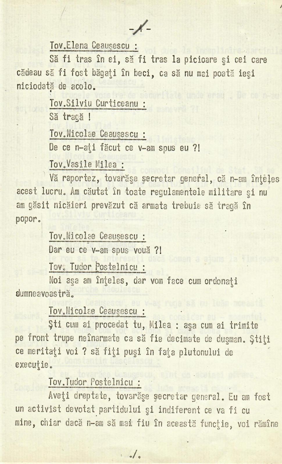 35 de ani de la căderea comunismului. Stenograme cu ordinele lui Ceaușescu la evenimentele din 16-20 decembrie 1989 de la Timişoara 941304