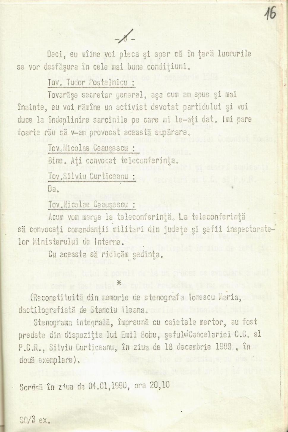 35 de ani de la căderea comunismului. Stenograme cu ordinele lui Ceaușescu la evenimentele din 16-20 decembrie 1989 de la Timişoara 941308