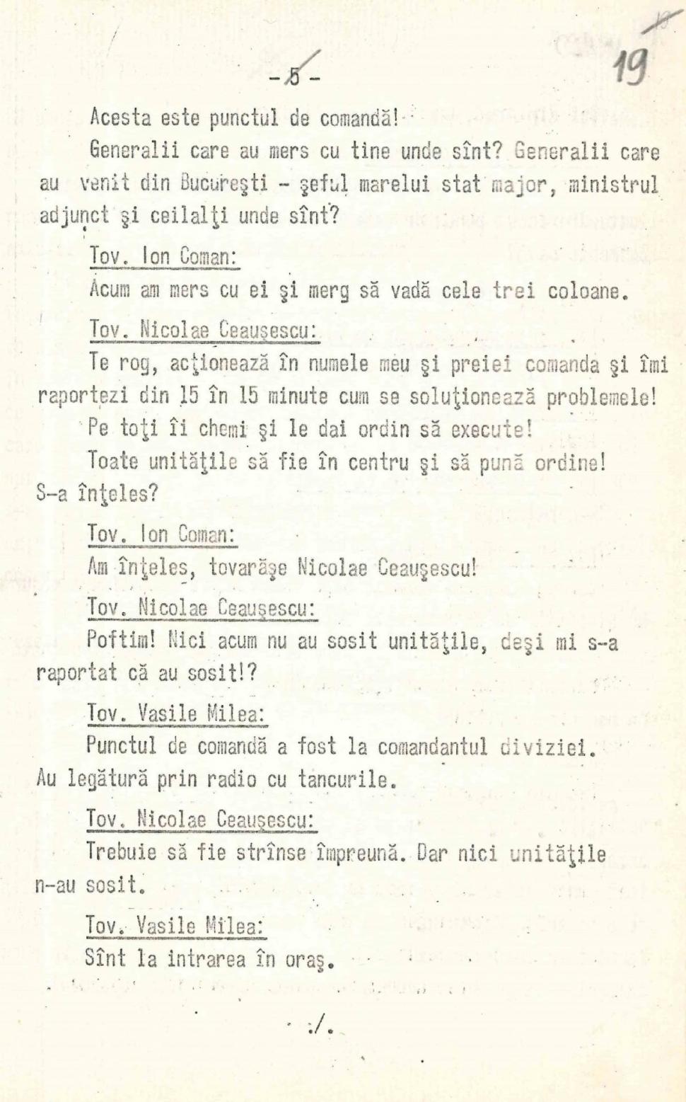 35 de ani de la căderea comunismului. Stenograme cu ordinele lui Ceaușescu la evenimentele din 16-20 decembrie 1989 de la Timişoara 941315
