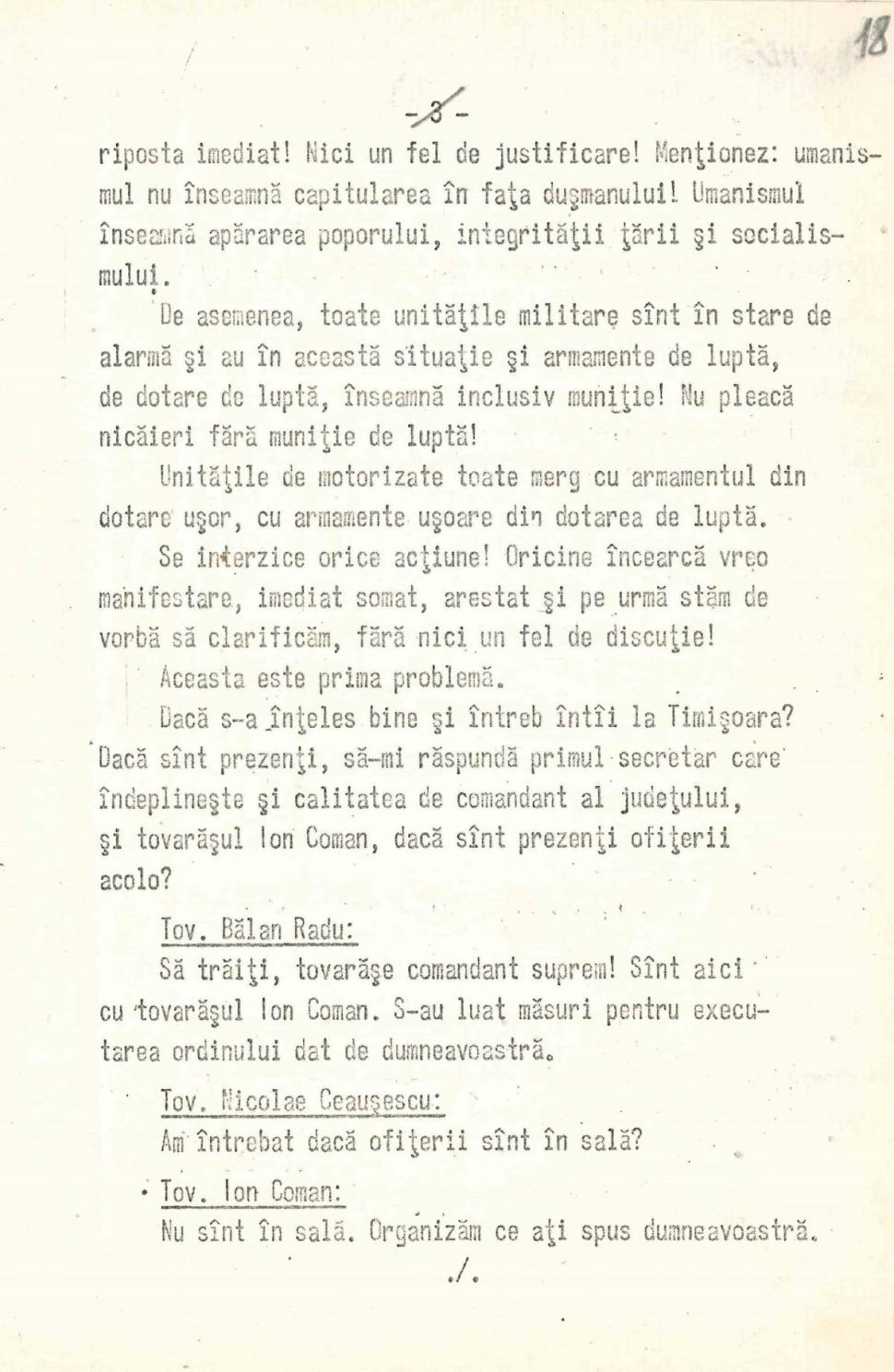 35 de ani de la căderea comunismului. Stenograme cu ordinele lui Ceaușescu la evenimentele din 16-20 decembrie 1989 de la Timişoara 941317