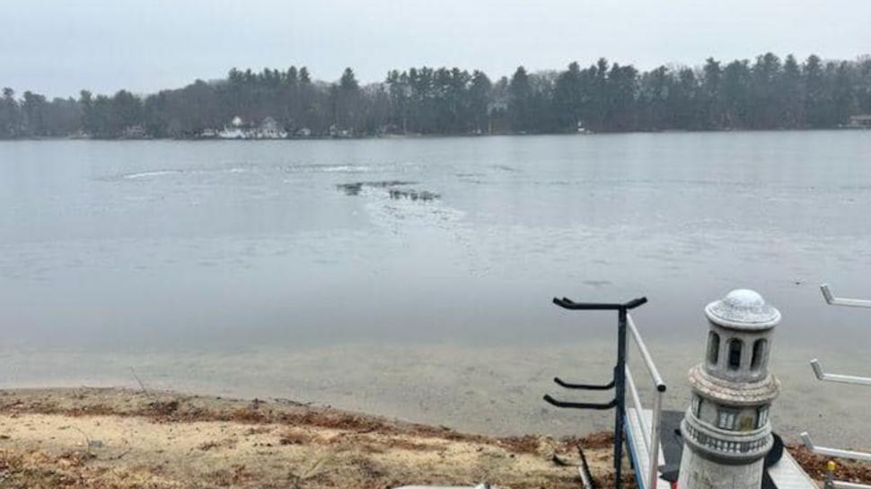 O pisică oarbă de 20 de ani a fost salvată după ce a rămas blocată într-un lac înghețat 942207