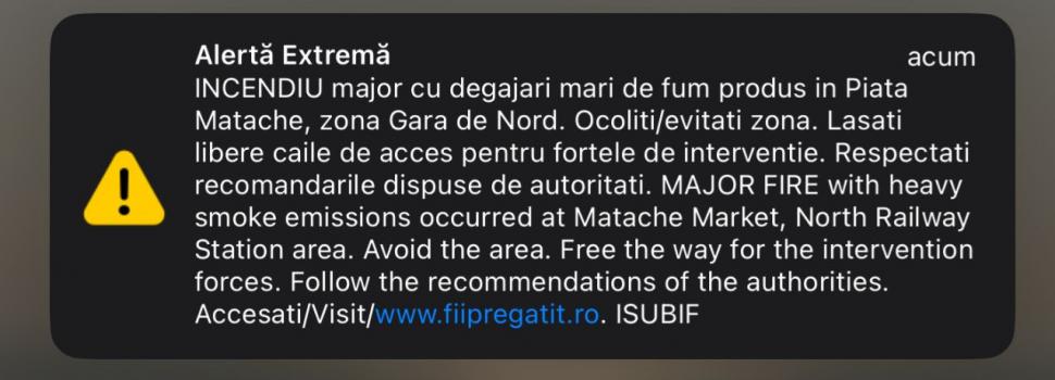 Incendiu major în Piața Matache din București. A fost trimis mesaj Ro-Alert 942447