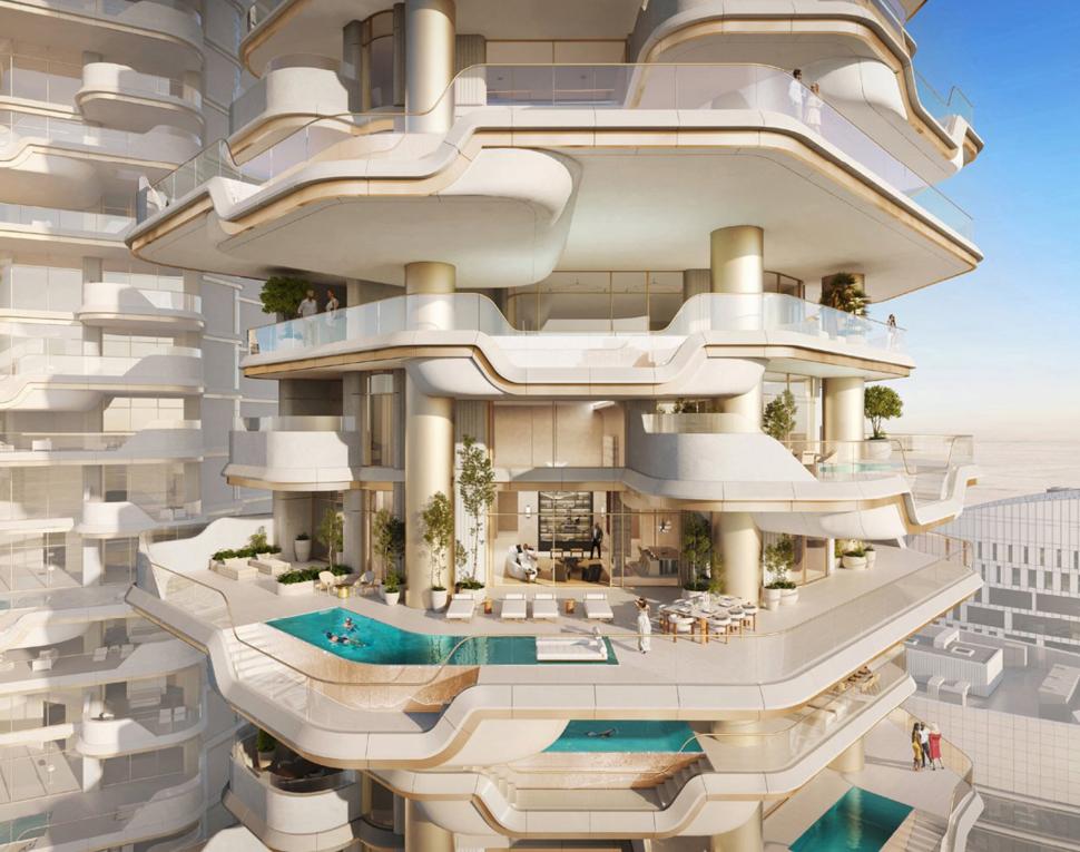 Imagini spectaculoase cu doi zgârie-nori, conectați printr-o piscină suspendată, în Dubai 945563