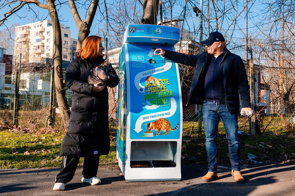 Pisicile fără stăpân din București, hrănite cu dispozitive inteligente acționate cu pet-uri. Unde au fost amplasate aparatele 946663