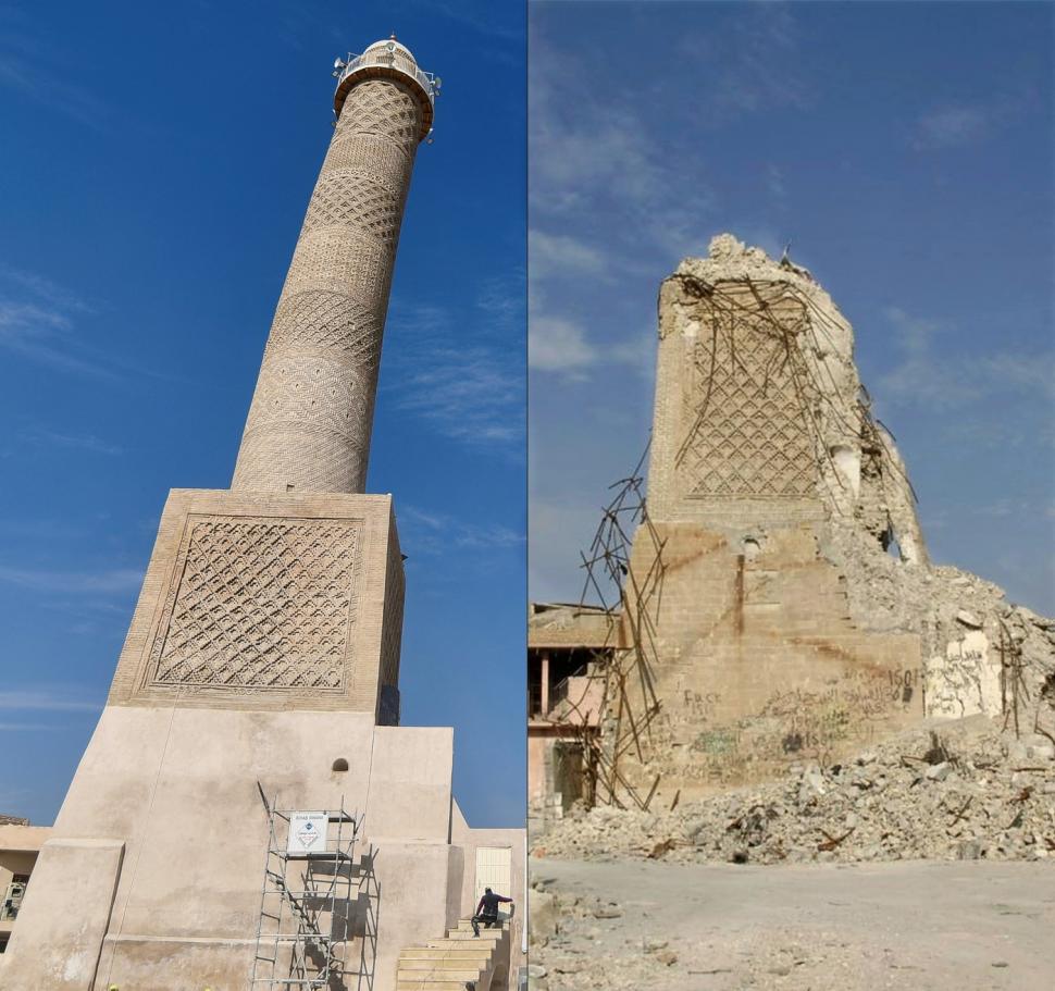 Înainte și după. „Era un oraș fantomă”. Cum arată acum minaretul al-Hadba și clădiri istorice din Mosul, pe care ISIS le distrusese 950769