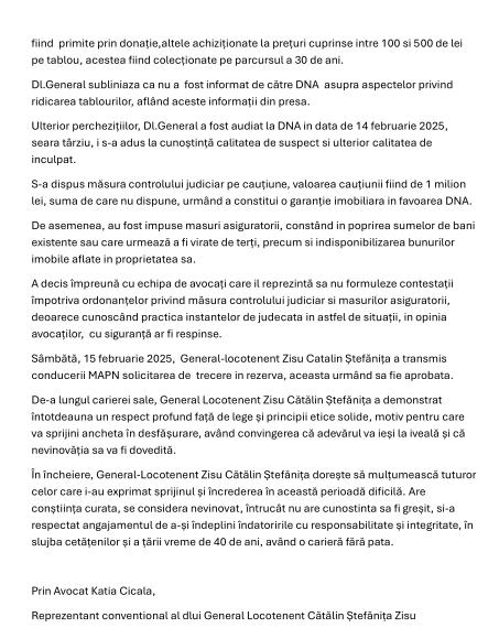 Generalul Zisu susține că este nevinovat. Și că tablourile nu sunt valoroase, iar gențile și ceasurile sunt falsuri 952565