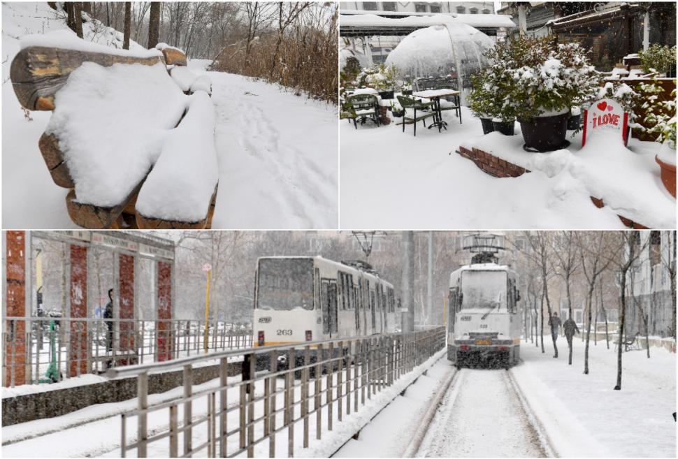 România se transformă în polul frigului din Europa. Sunt 30 de cm de zăpadă în București, ninge și e ger. Minus 20 de grade în țară 952885
