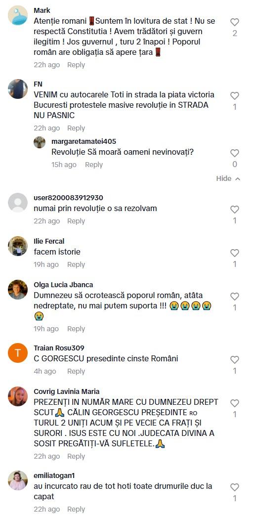 Val de instigări la violență pe Tik Tok pentru protestul de sâmbătă. Susținătorii lui Călin Georgescu cheamă la ”vărsare de sânge”  953440