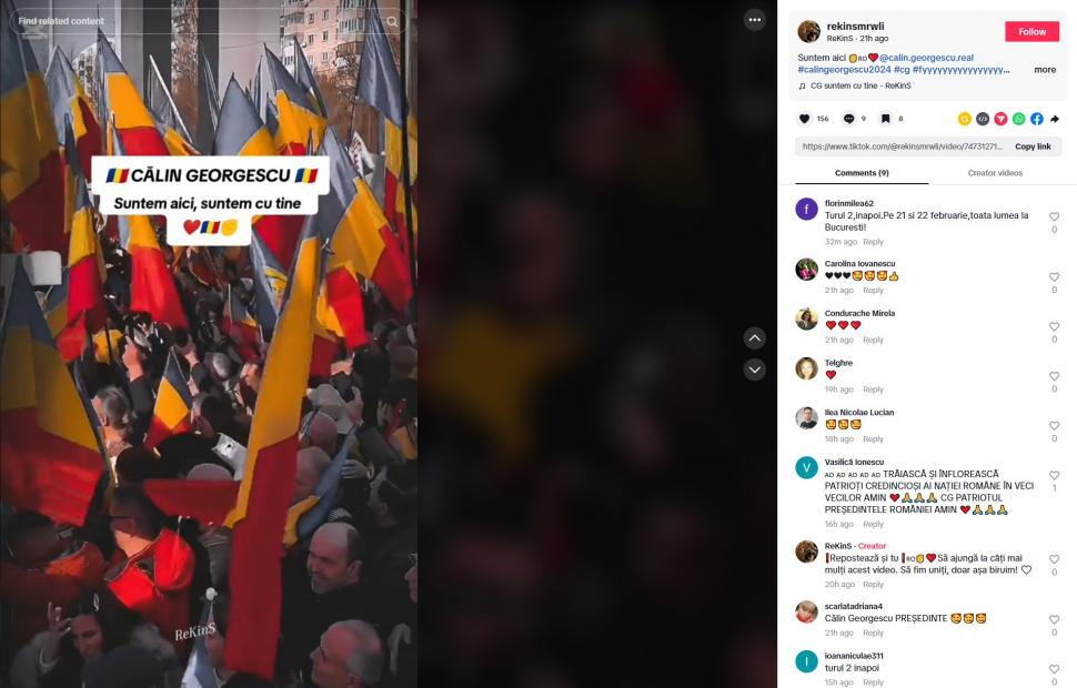Val de instigări la violență pe Tik Tok pentru protestul de sâmbătă. Susținătorii lui Călin Georgescu cheamă la ”vărsare de sânge”  953448