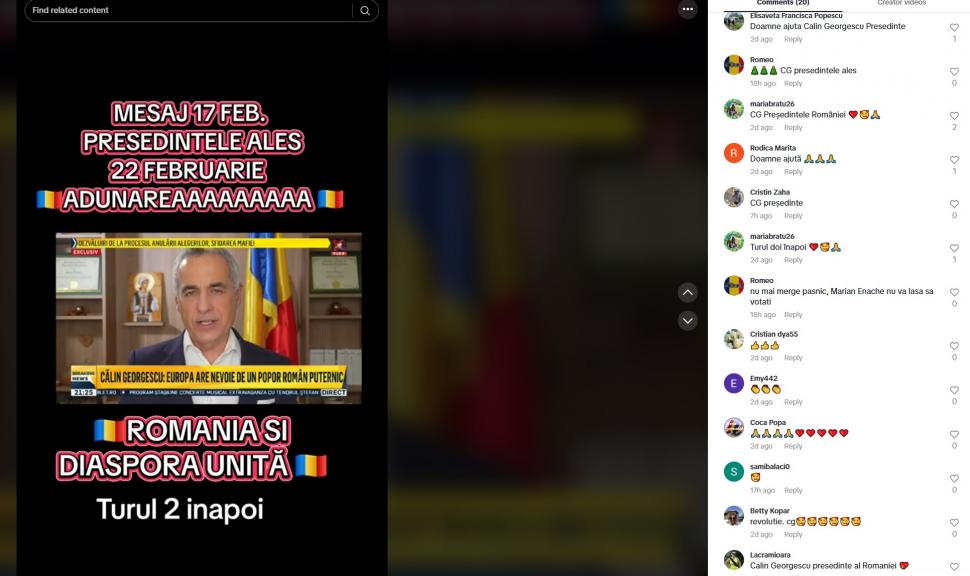 Val de instigări la violență pe Tik Tok pentru protestul de sâmbătă. Susținătorii lui Călin Georgescu cheamă la ”vărsare de sânge”  953452