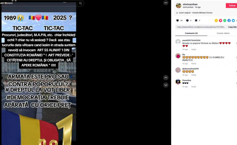 Val de instigări la violență pe Tik Tok pentru protestul de sâmbătă. Susținătorii lui Călin Georgescu cheamă la ”vărsare de sânge”  953456