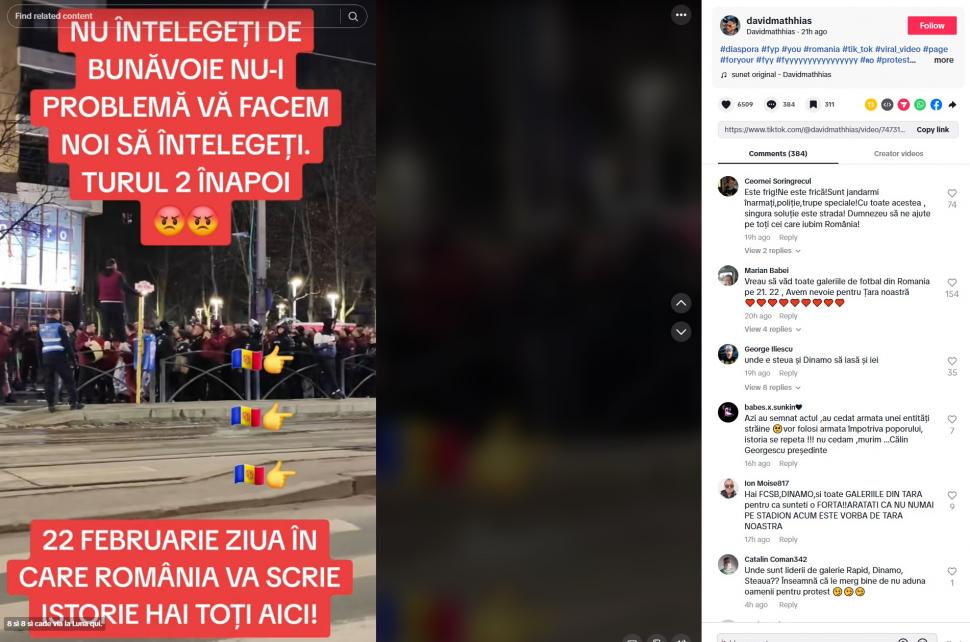 Val de instigări la violență pe Tik Tok pentru protestul de sâmbătă. Susținătorii lui Călin Georgescu cheamă la ”vărsare de sânge”  953458