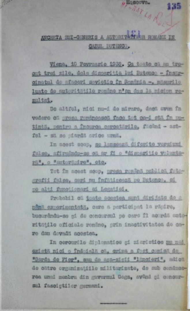 SRI a desecretizat documente din „Afacerea Butenko”: „Tratarea eronată a situaţiei ar fi putut conduce la un nou Sarajevo” 960630