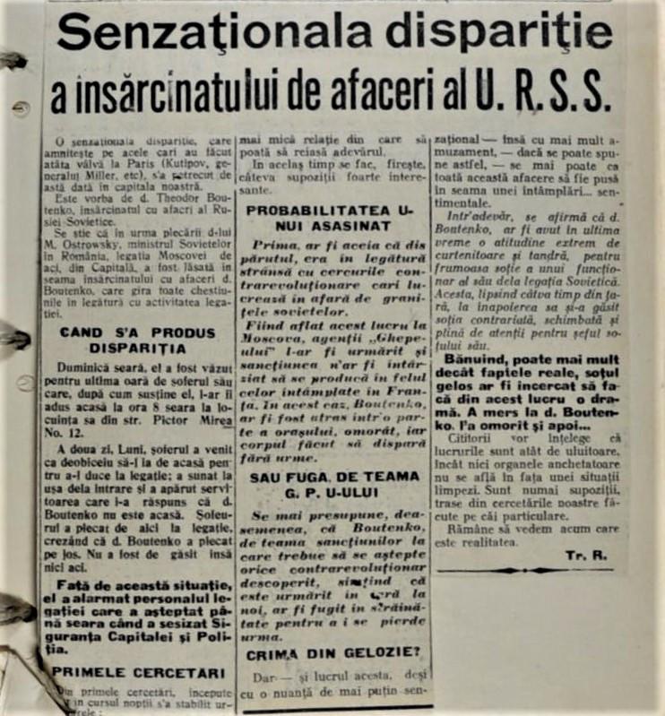 SRI a desecretizat documente din „Afacerea Butenko”: „Tratarea eronată a situaţiei ar fi putut conduce la un nou Sarajevo” 960631